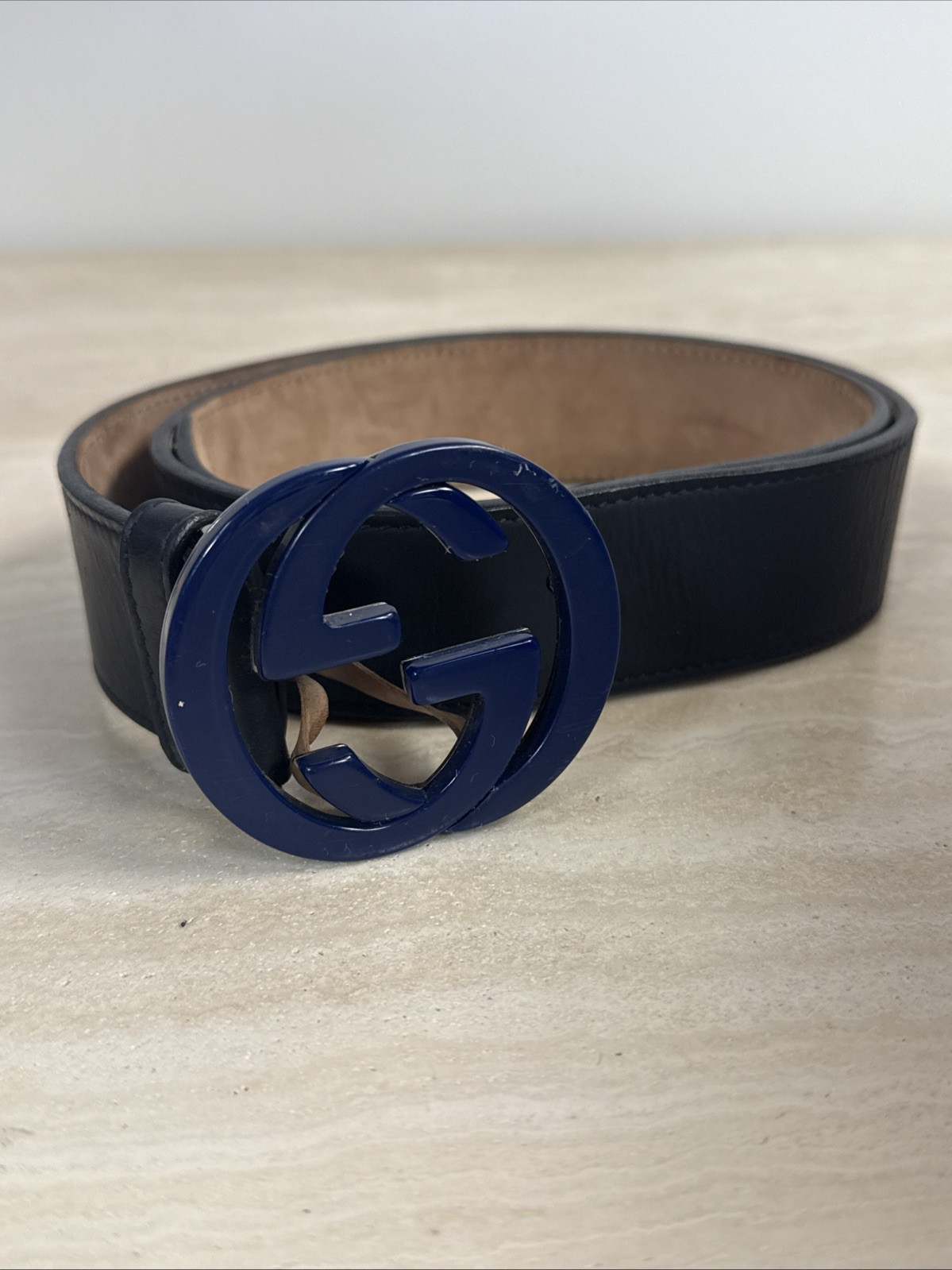 Gucci Belt Blue Size 34 223891 AF70X 525040 | eBay