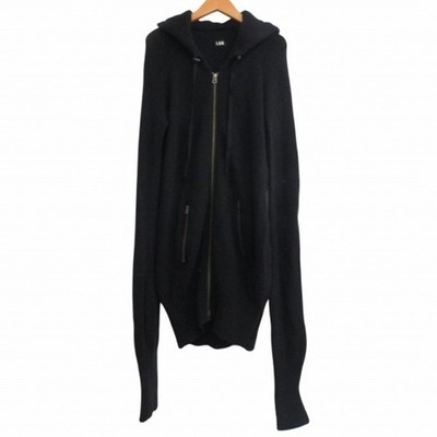 L.G.B Le Grand Bleu Cocoon/PK Long Knit Hoodie Black Parka Size 0