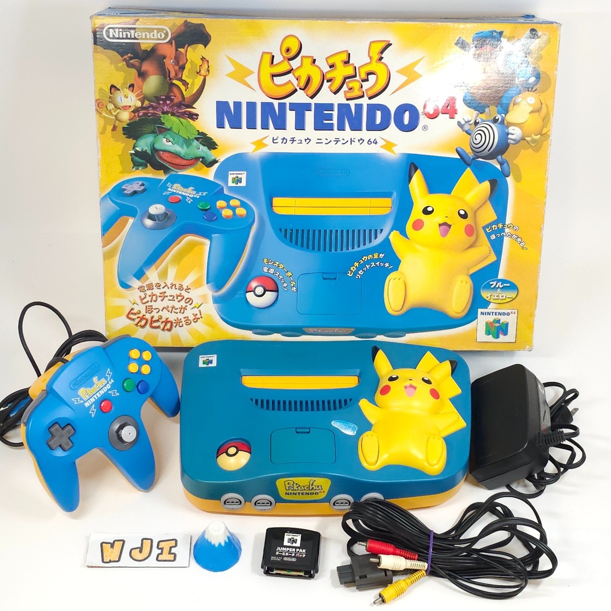 Nintendo 64 N64 Pikachu Blue Console Region Free Box set NUS-101