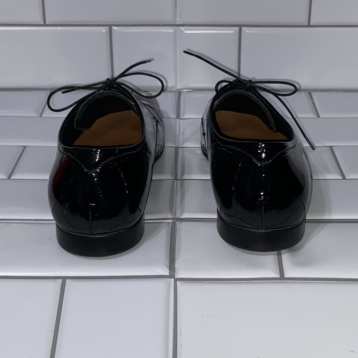 Prada Sport Men's Derby Oxford Dress Shoes UK 6 US 7 Black Patent