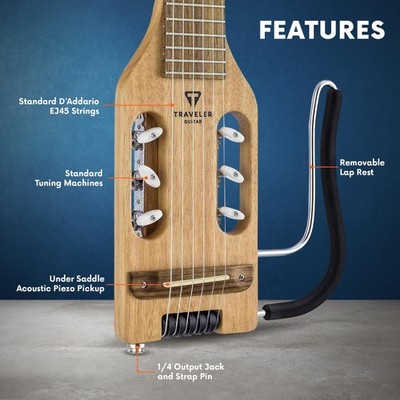 Traveler Guitar Ultra-Light Classical 6 String Guitar, Right