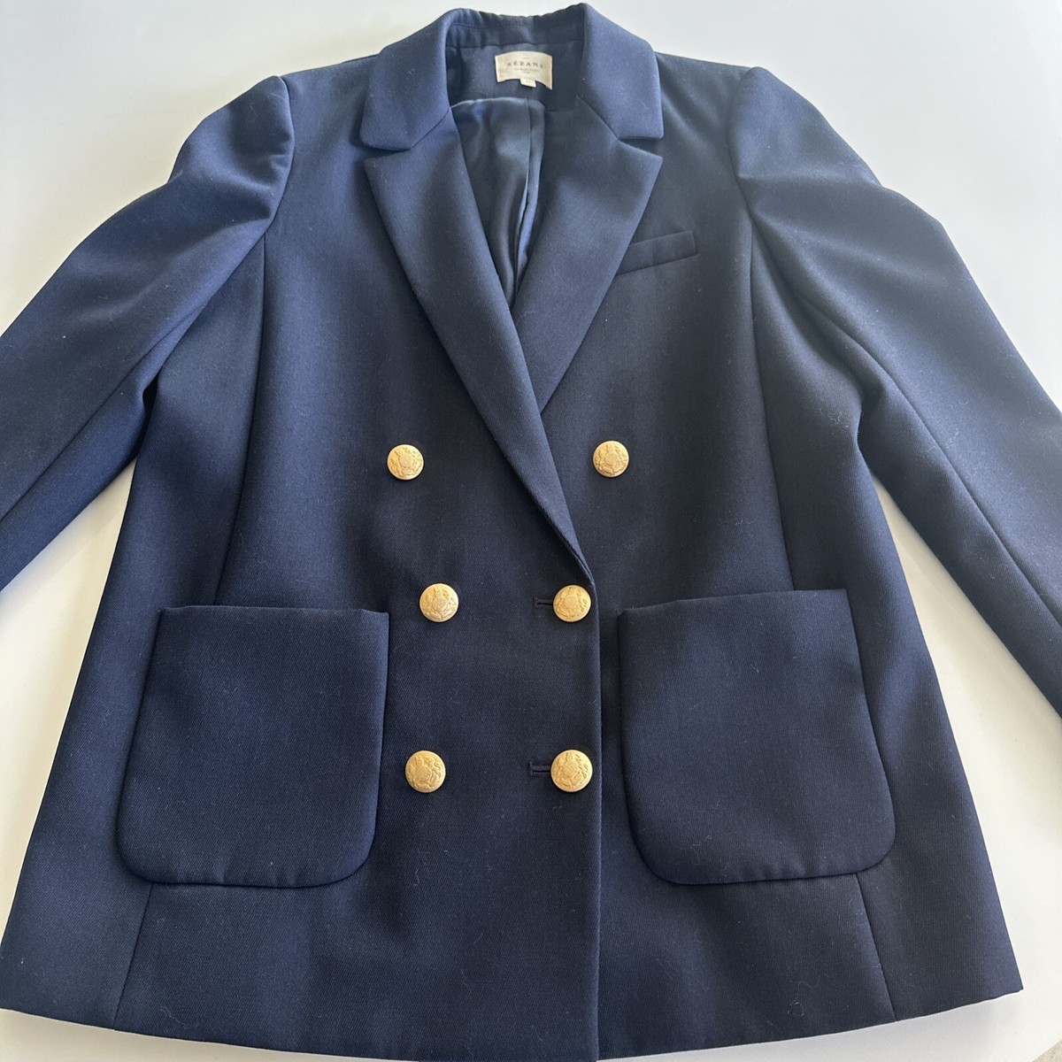 SEZANE Michele Blazer/Jacket, Navy with Gold Buttons Size 40 (US 6