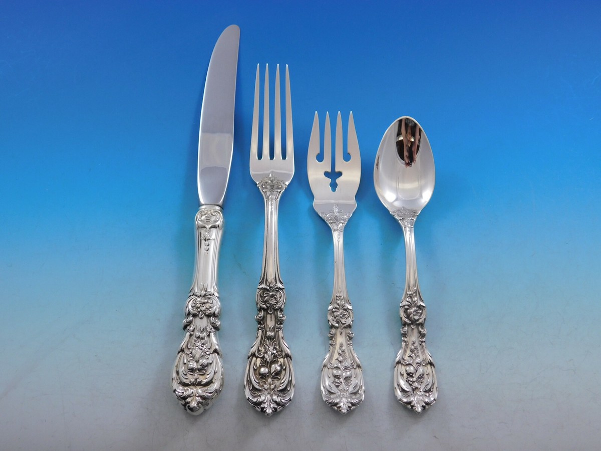 Francis I Reed & Barton Sterling Silver Flatware Service For 8 Set