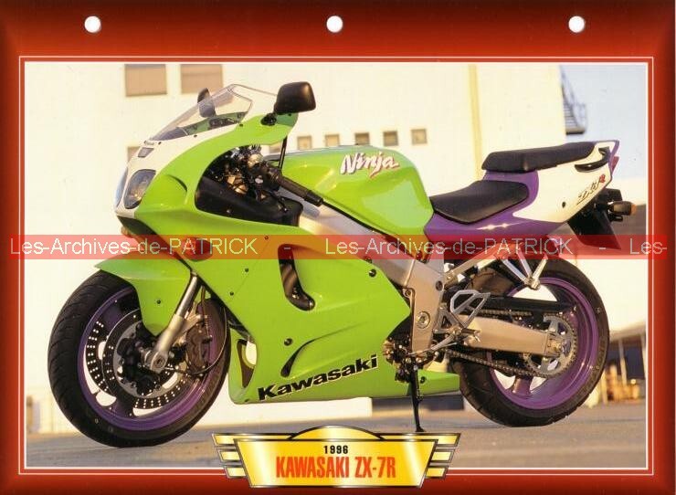 KAWASAKI ZX-7R Ninja 750 ZX7-R ZX7R 1996 (1996-2002) : Fiche Moto