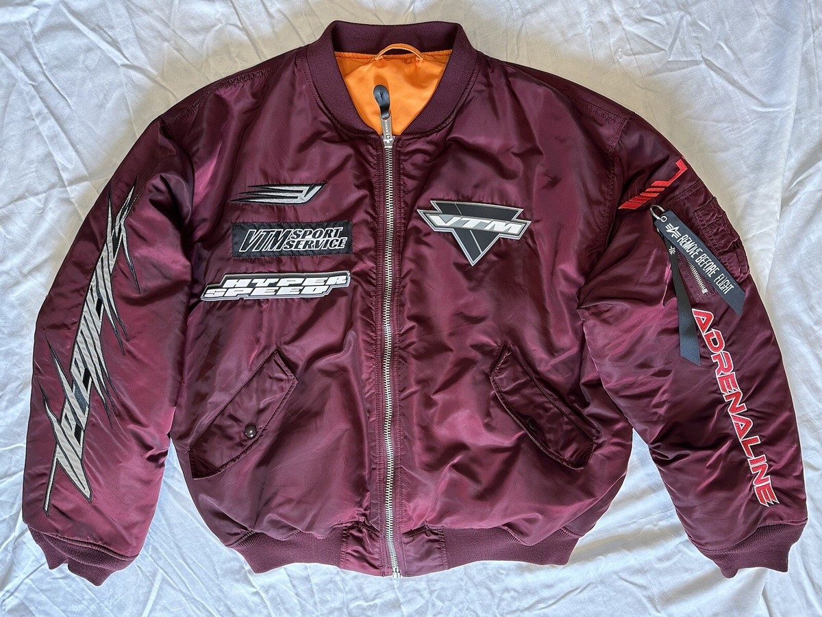 Vetements x Alpha Industries Racing Bomber Jacket Maroon Red | eBay