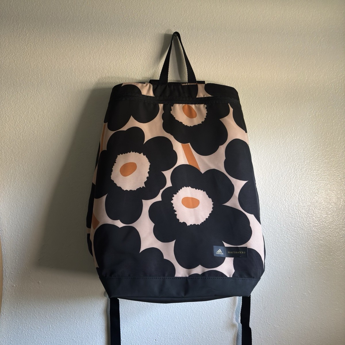 Adidas x Marimekko Unikko Floral Backpack Black/Orange/Pink GREAT