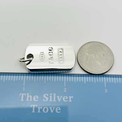 Tiffany & Co 1837 Dog ID Tag Pendant in Sterling Silver Mens