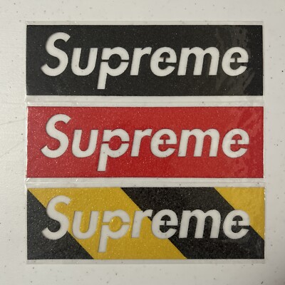 Supreme Grip Tape Box Logo Sticker Set 2006 Red Black Yellow Brand
