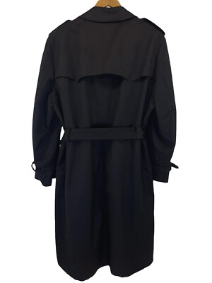 Christian Dior Monsieur Trench Coat Mens 44 Black Classic with Zip