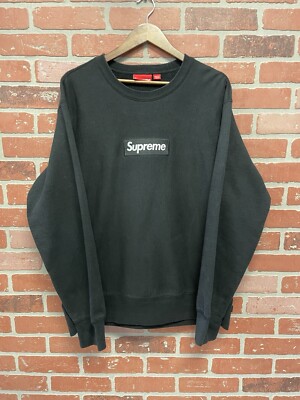 Size L - Supreme Box Logo Crewneck FW18 Sweatshirt StockX Black