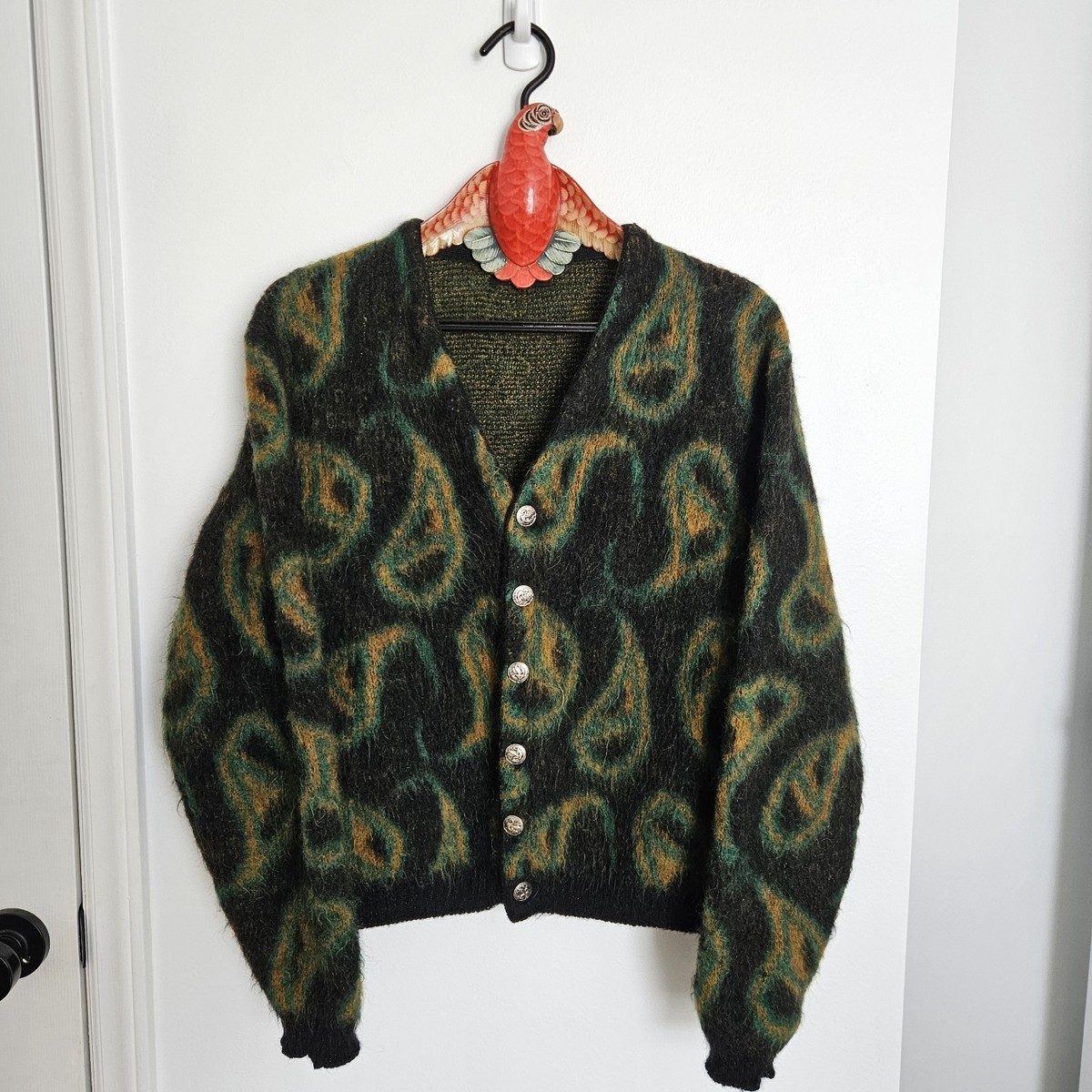 Vintage 60s Puritan Mohair Cardigan Cobain Sweater Men's Medium