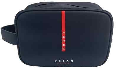 Prada Luna Rossa Ocean Pouch Charcoal Black Travel Toiletry Bag