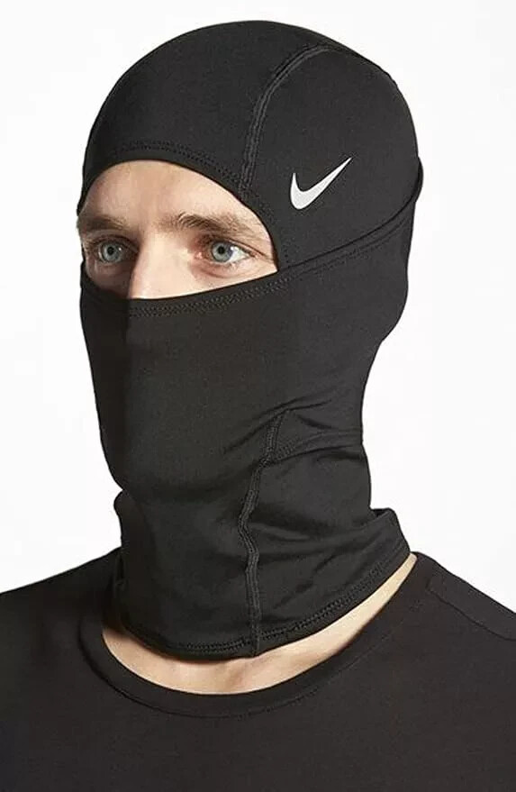 Nike Pro Hyperwarm Hood Therma Fit Unisex Black White Ski Mask
