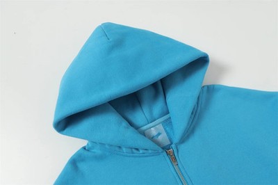 SKYLRK Zip Hoodie Blue Justin Bieber Men's Streetwear Heavyweight