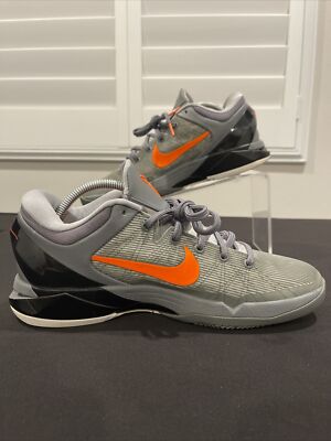 Mens NIKE ZOOM KOBE VII 7 SYSTEM WOLF GREY ORANGE PROTRO 488371