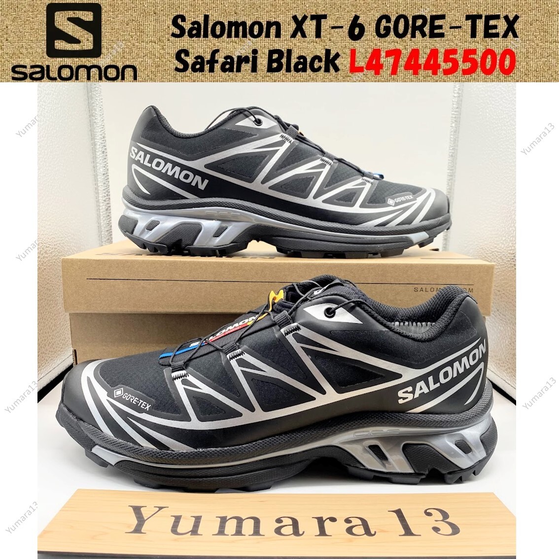 Salomon XT-6 GORE-TEX Black Footwear Silver L47450600 Men's Size