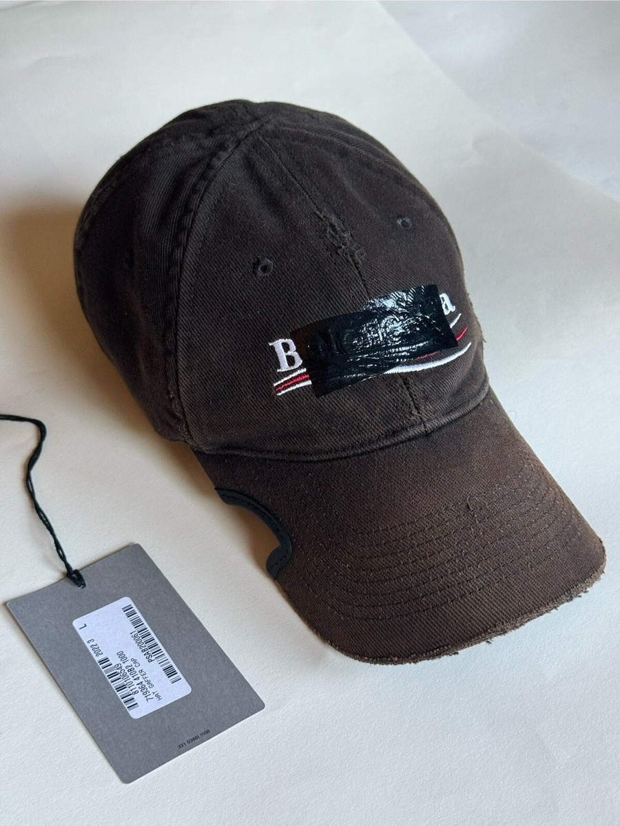 Balenciaga Gaffer Tape Notch Hat Cap - Large - Black | eBay