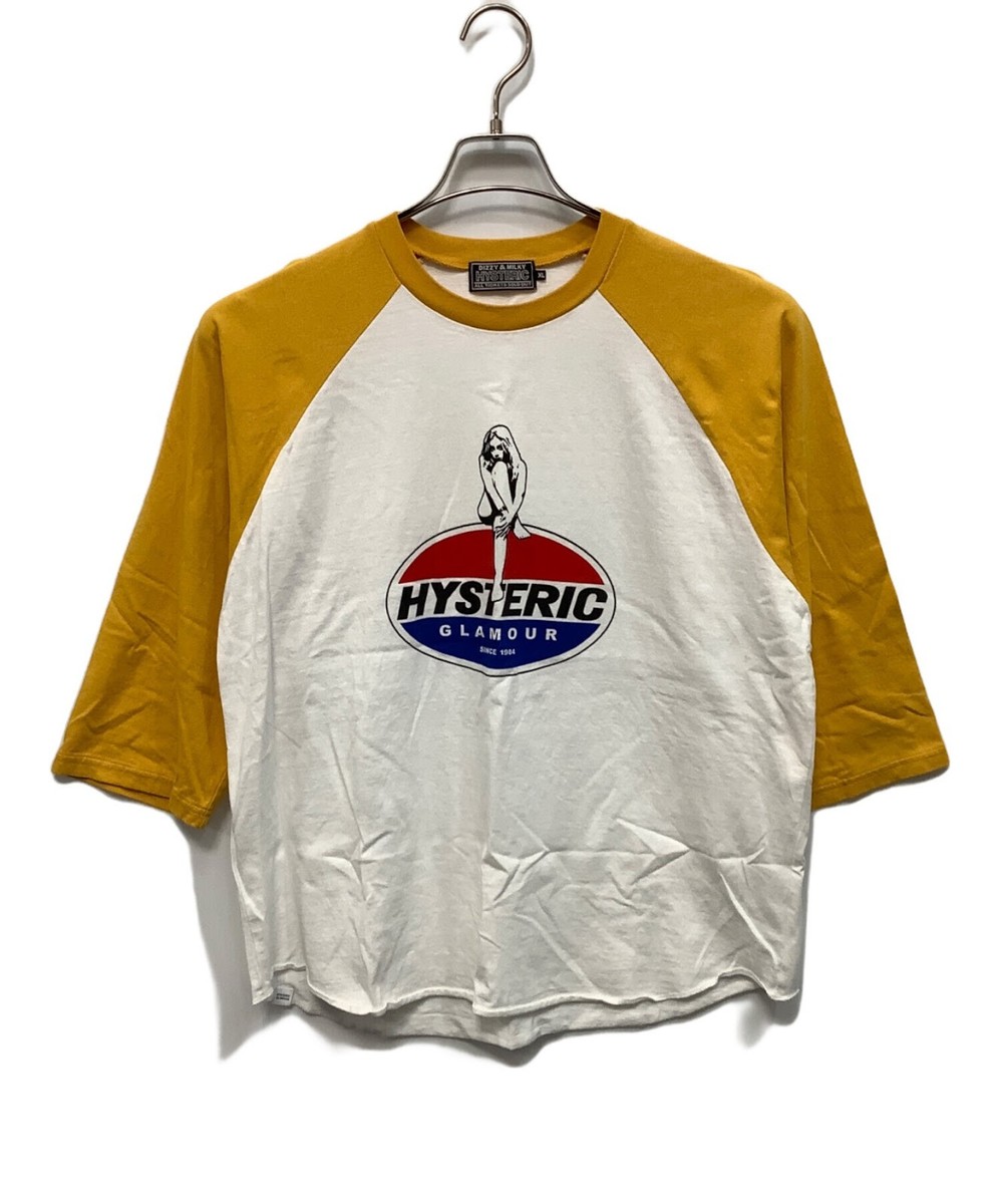 Hysteric Glamour Raglan T-shirt Size: XL White x yellow 02233CL03