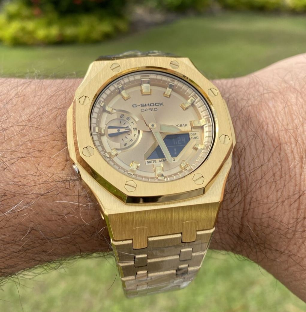 New Casio G-Shock Gold Color GA2100 All Yellow Gold custom MOD | eBay
