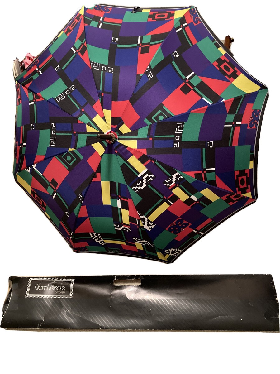 Gianni Versace RARE Vintage Multicolored Umbrella With Original