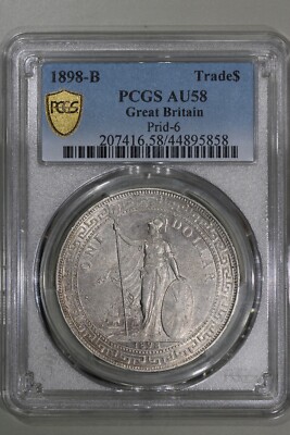 1898 British Great Britain Trade Dollar Silver Coin Bombay Mint