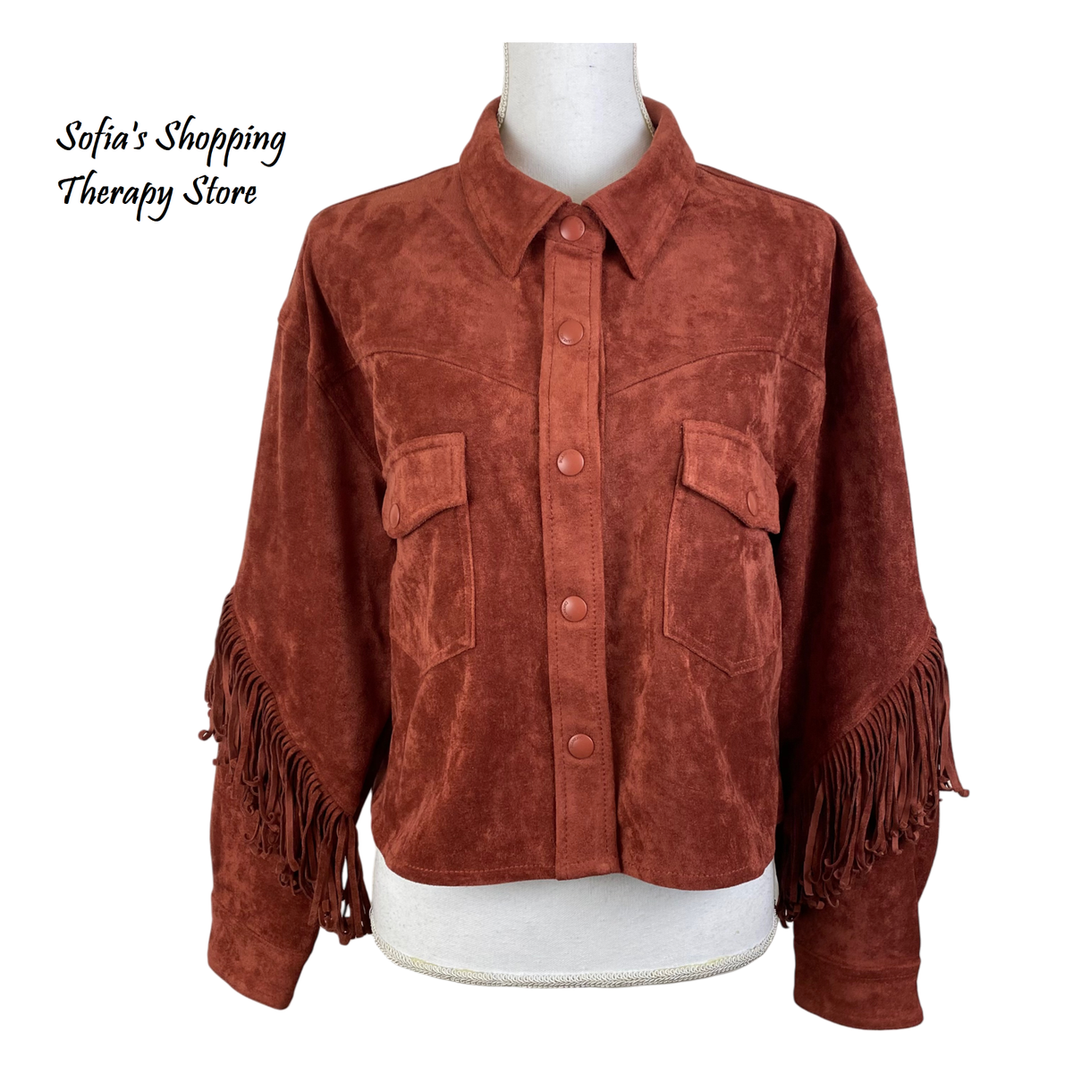 BLANKNYC Womens Luxury Clothing Suede Fringe Jacket With Front