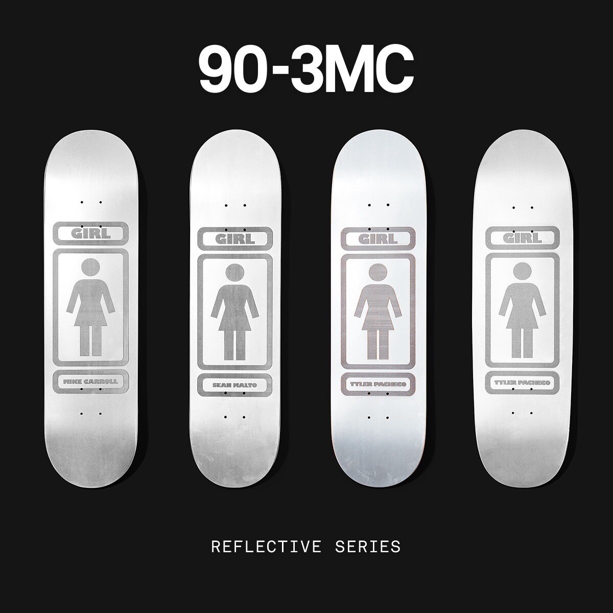 RARE Limited Edition 8.0” Girl Skateboards 90-3MC Reflective Deck