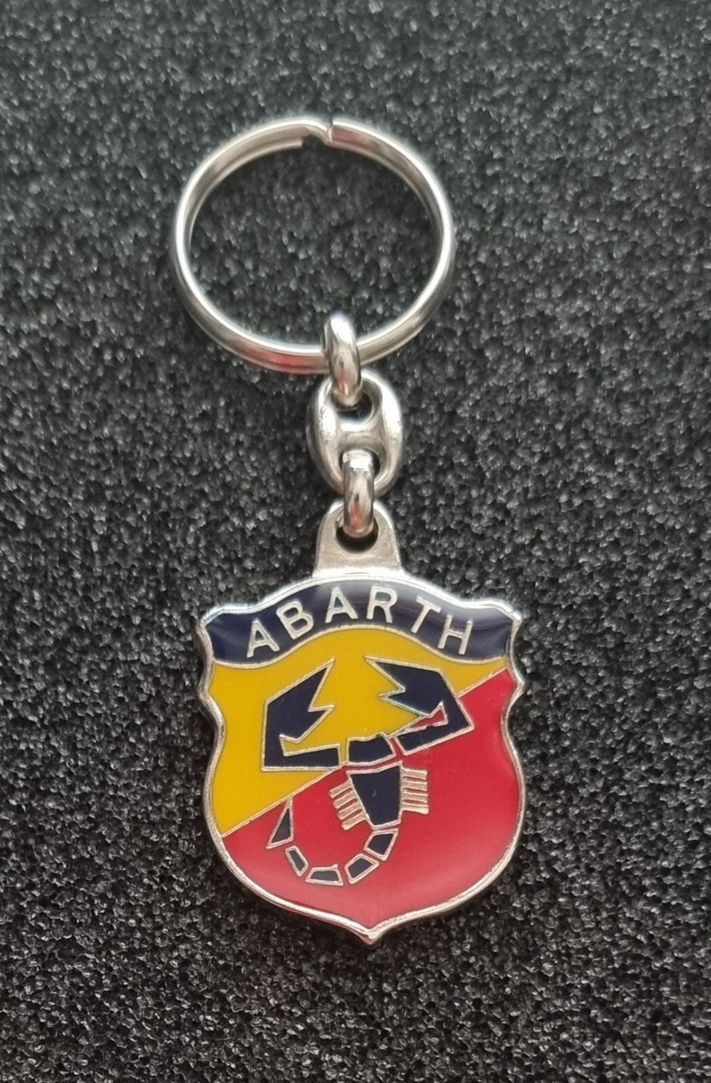 Abarth Keychain Logo Orange Silver 90s - Dimensions 31x36mm | eBay