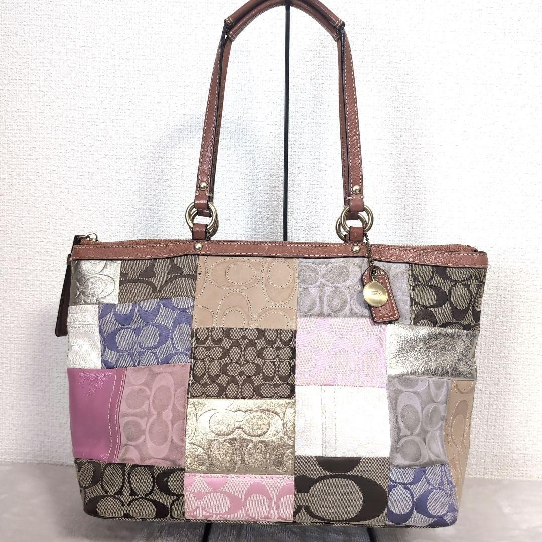 Coach Patchwork Signature Tote Bag Handbag Multicolor 11711 N2 | eBay