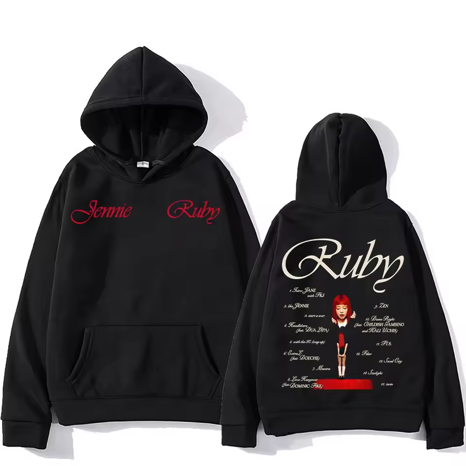 2025 New Jennie Kpop Hoodie Jennie Ruby 1st Album Tracklist Hoodie