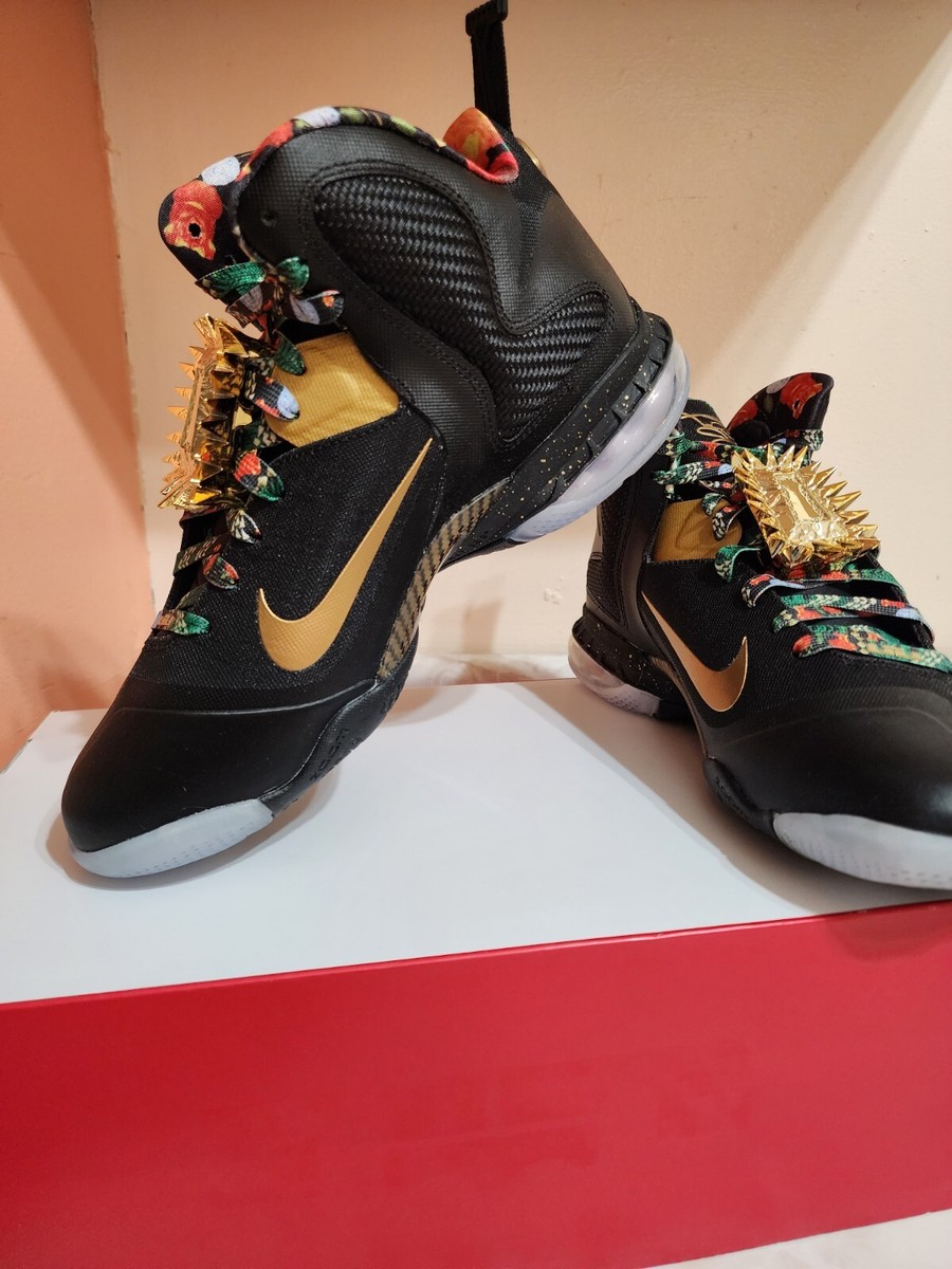 Men's Size 8.5 Nike LeBron 9 IX Watch The Throne Black/Metallic