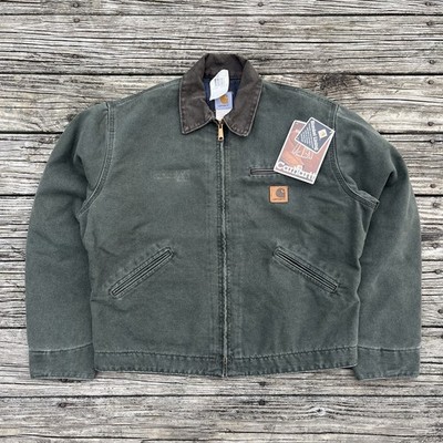 vintage nwt carhartt j97 mos sandstone detroit jacket in moss size