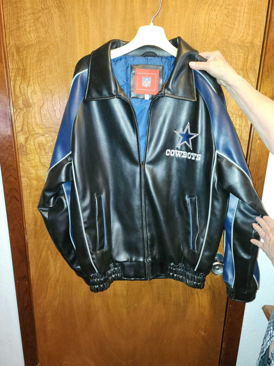 NFL Leather VINYL? Jacket Dallas Cowboys Vintage Football Med