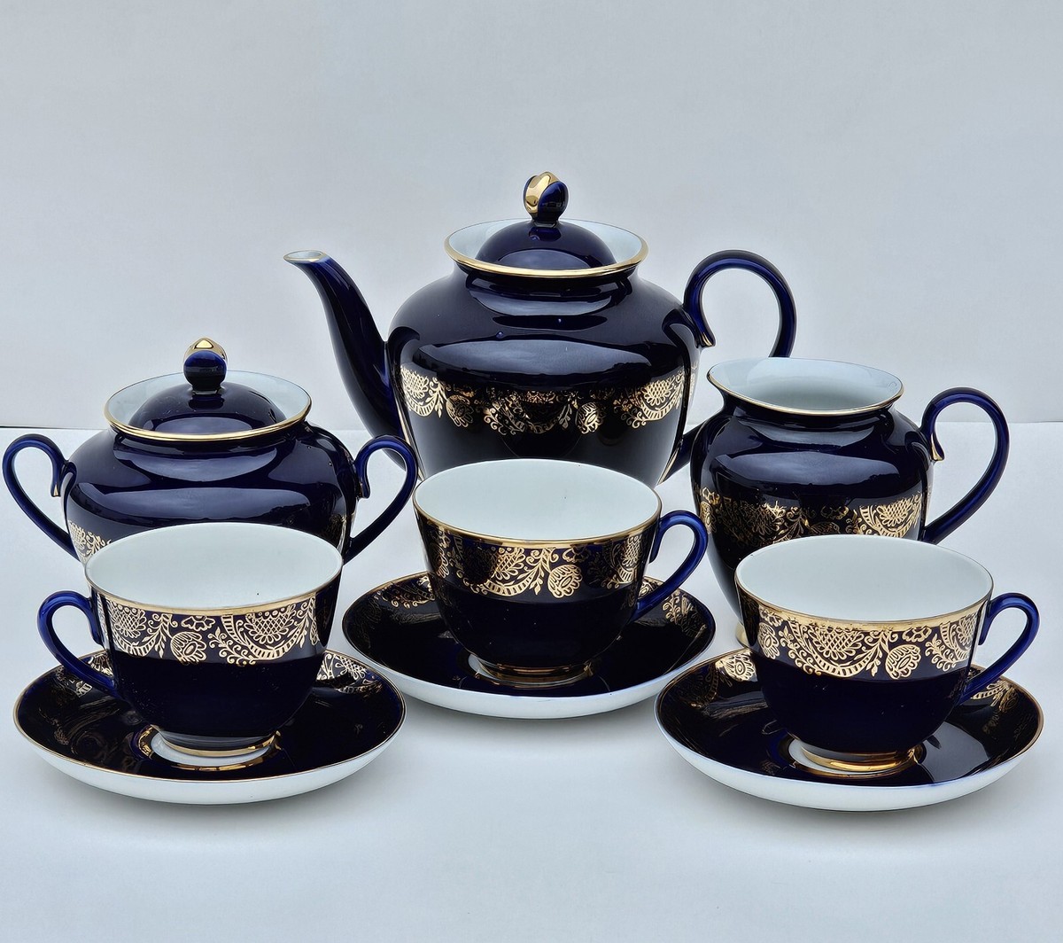 ロモノーソフ LOMONOSOV コバルトネット ポット クリーマー セット