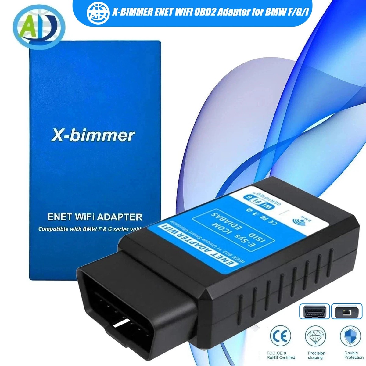 BimmerCode,BM3,MHD ENET WiFi Wireless OBD2 Adapter for BMW F/G/I