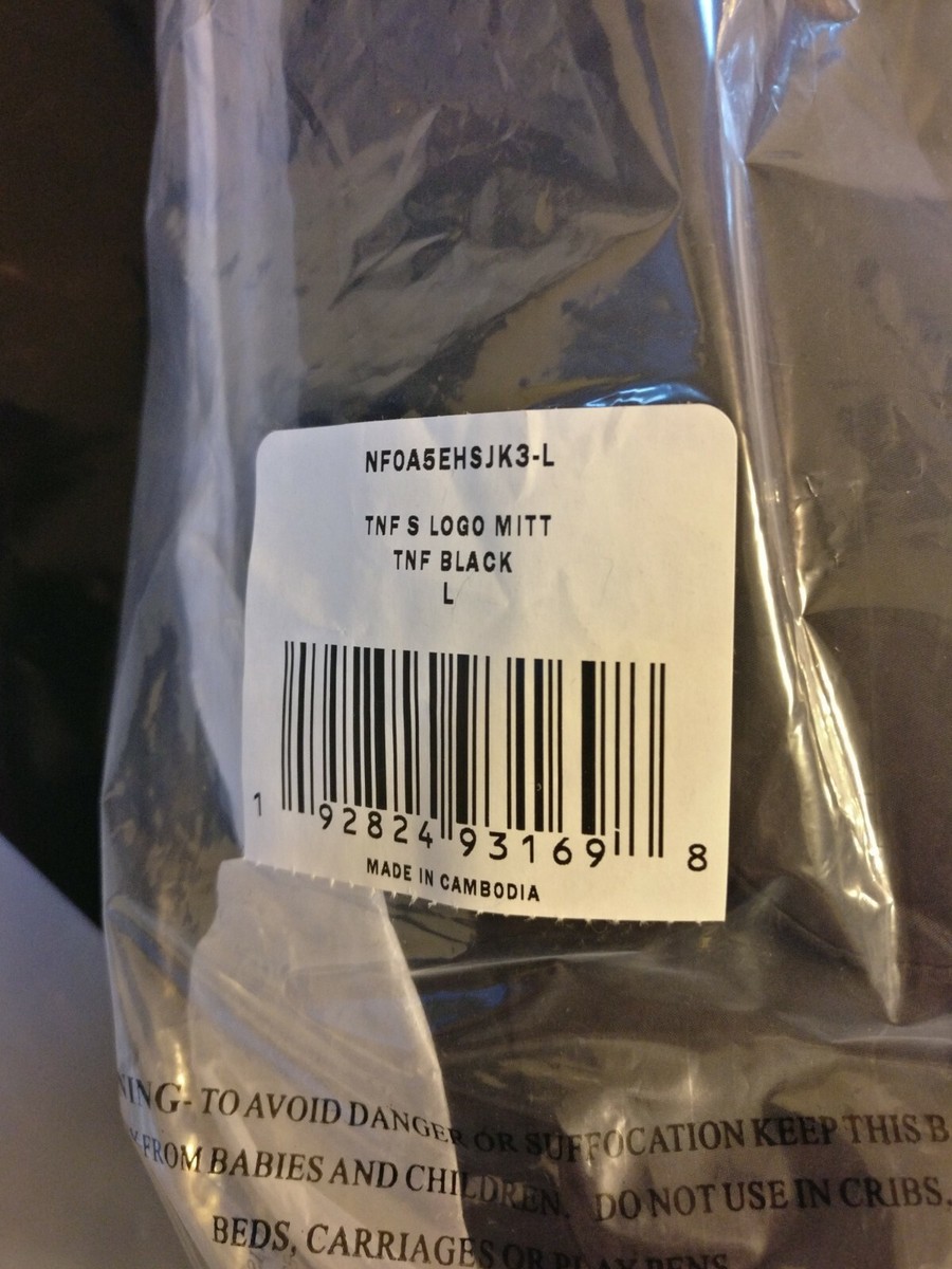 Supreme x The North Face S Logo Nuptse Mitts Black Gloves 100