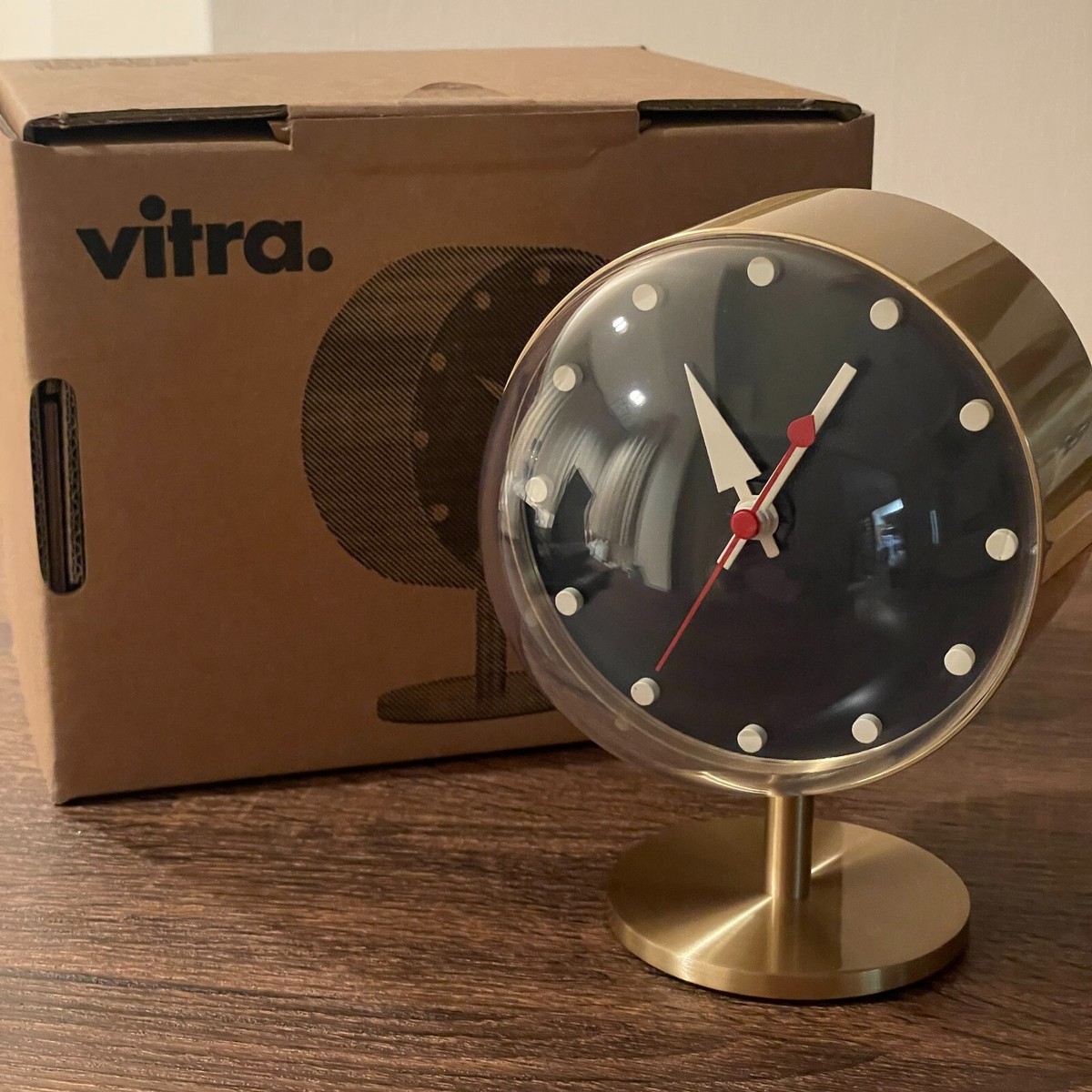 IN STOCK! George Nelson Vitra Night Clock Brass H150mm desk clock