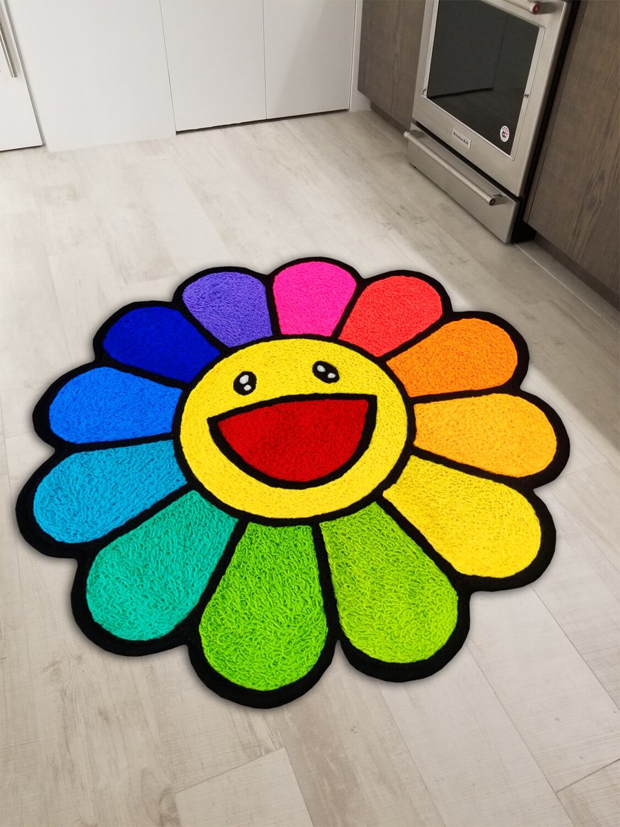 Takashi Murakami Flower Floor Mat Washable Area Runner Rugs Living