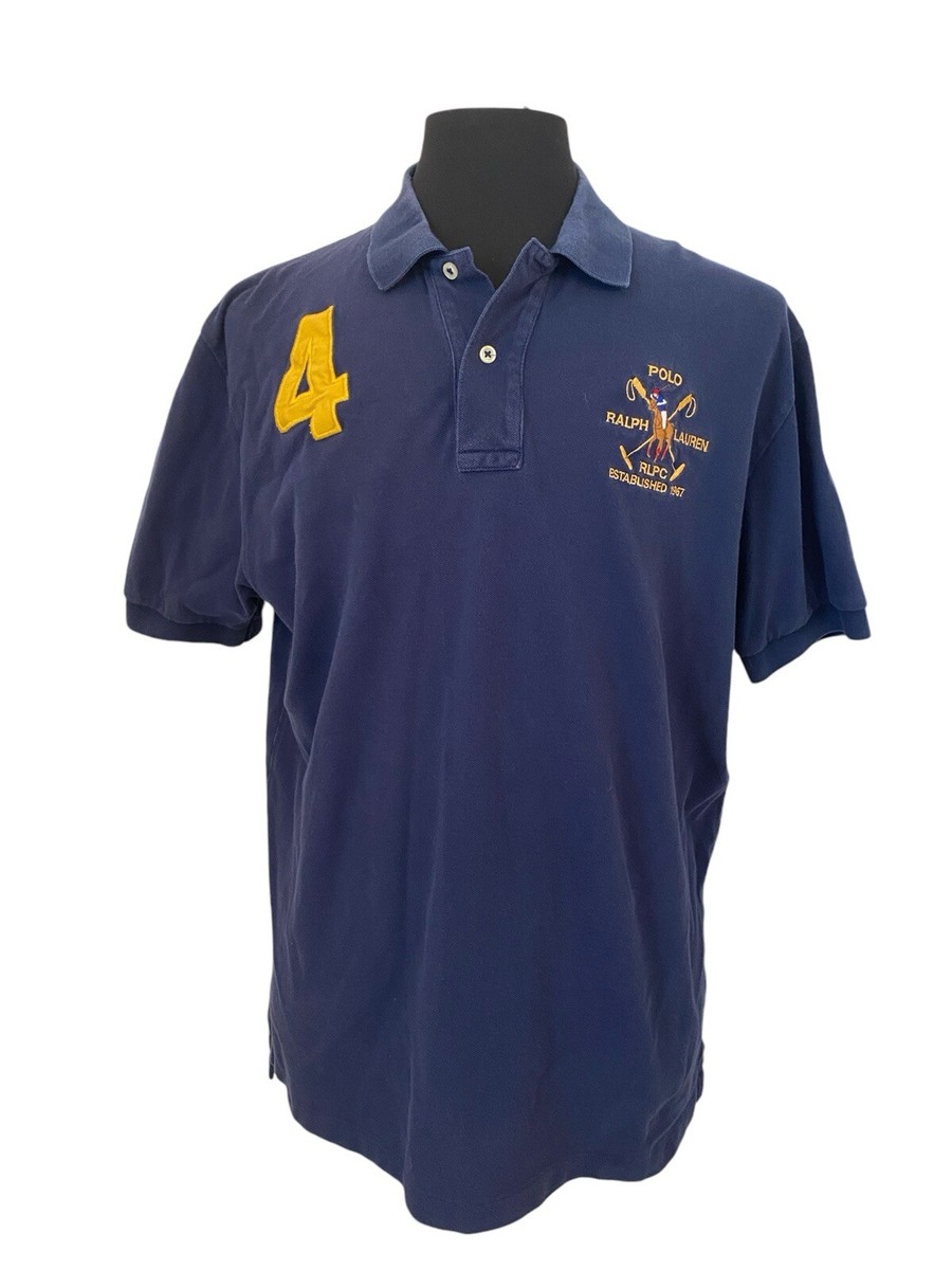 Polo Ralph Lauren Vintage 90s Logo Polo Top Size XL Navy Blue