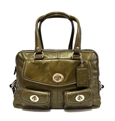 RARE Coach Legacy Archive Ltd Ed Peyton Sage Green Patent Leather