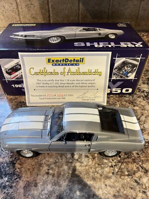 RARE 1/18 Exact Detail 1967 Shelby GT350 Silver w/White Stripes