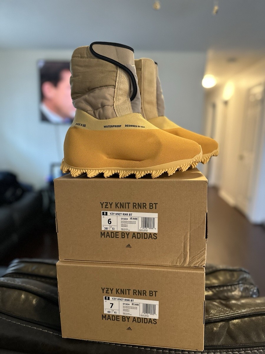 Adidas Yeezy Knit Runner Boot Sulfur Yellow Men's US size 7 Kanye