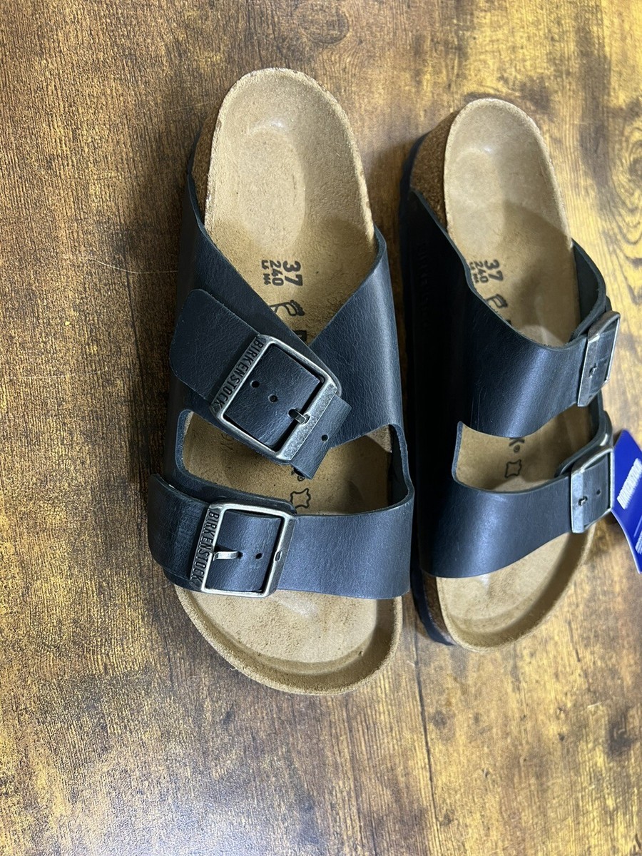 Birkenstock Arizona Birko-Flor Black Slides Sandals 37 R Women