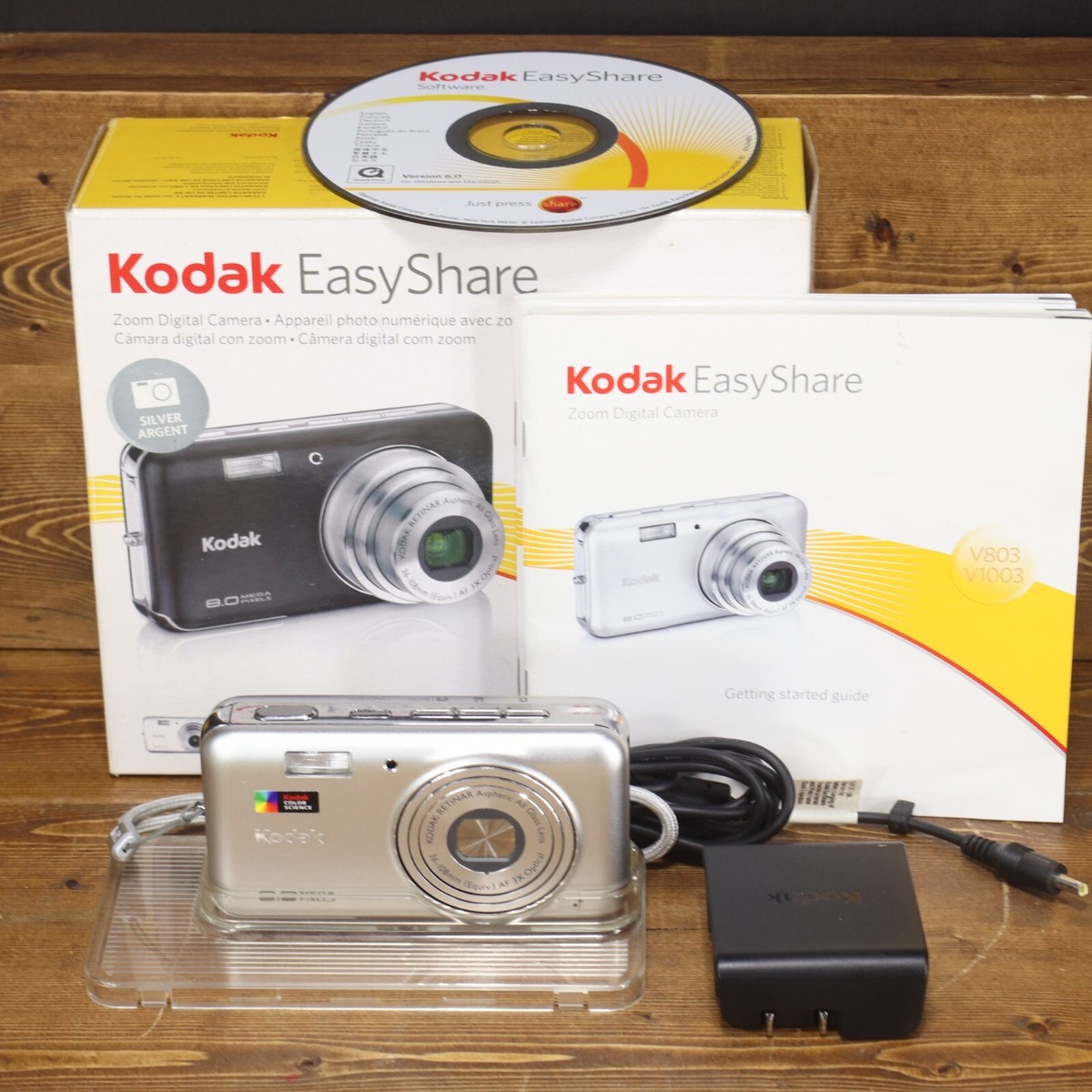 Kodak EasyShare V803 8MP Digital Camera, Silver, 16GB SD / 3X Zoom