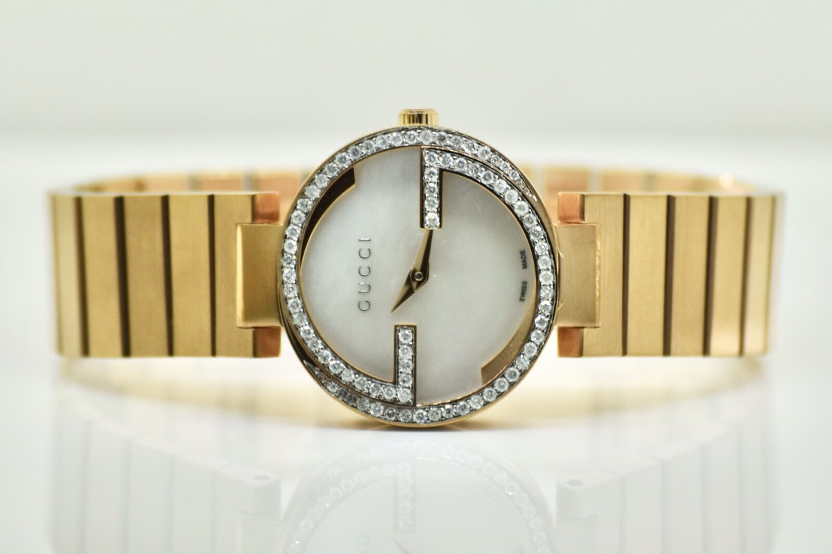 Gucci Rose Gold 133 Interlocking-G Ladies Diamond Swiss Quartz