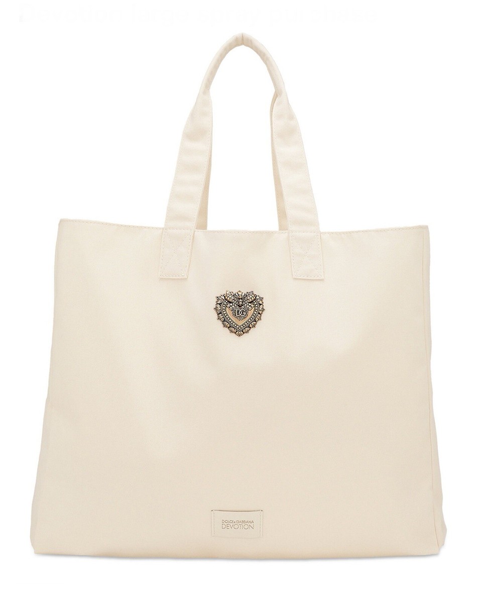 Dolce & Gabbana Devotion Ivory Cream Tote Shopper Purse Travel Bag