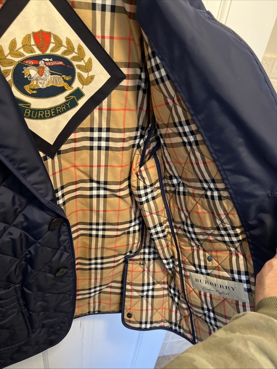 Burberry Men's Clifton Quilted Blazer Navy Jacket Navy Size 54