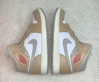 NIKE AIR JORDAN 1 MID SNEAKERS DQ8426 200 MENS SIZE 8.5 HEMP FIRE