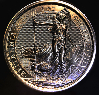 ONE 2023 Britannia KING Charles III 1oz 999 FINE Silver BU bar