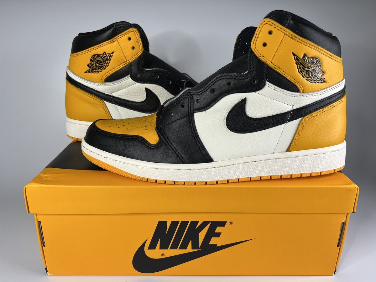 NEW Nike Air Jordan 1 High OG Taxi Yellow Toe White Black 555088